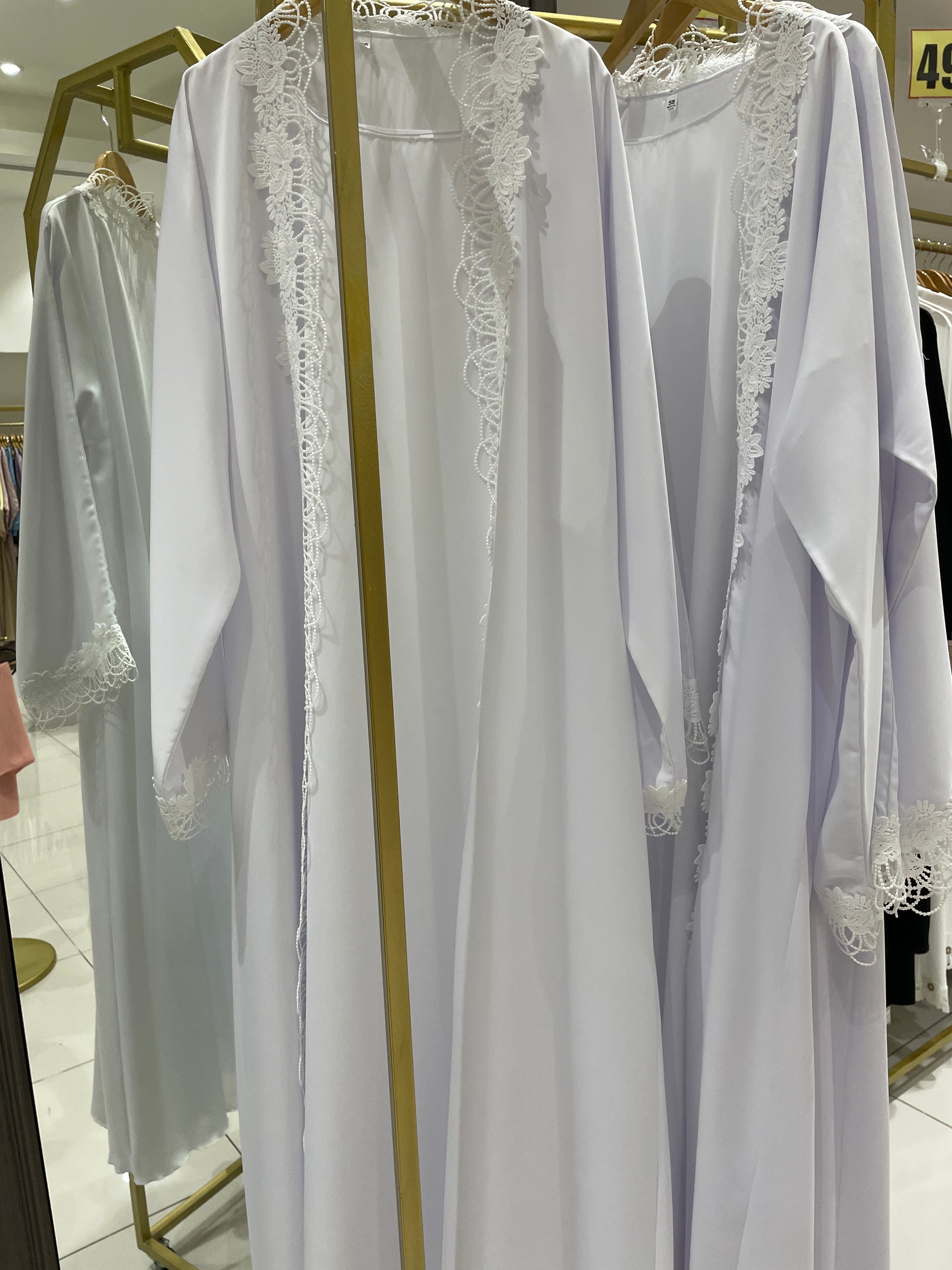 99aed-WHITE ABAYA-2pcs