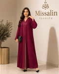 149AED-Laser Bloom Abaya