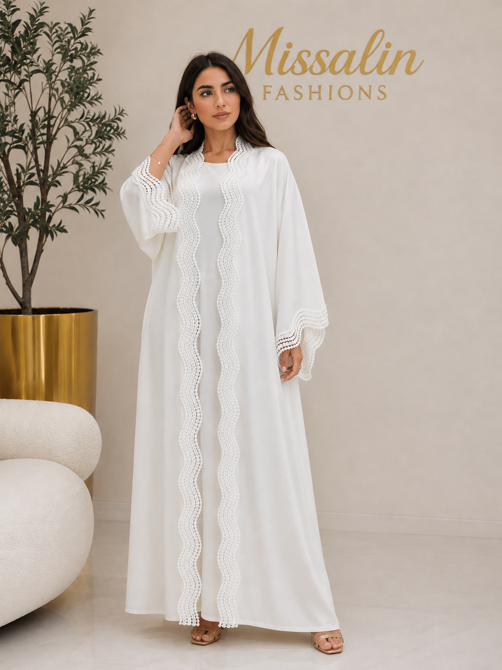 149 AED | WAVY LACE ABAYA