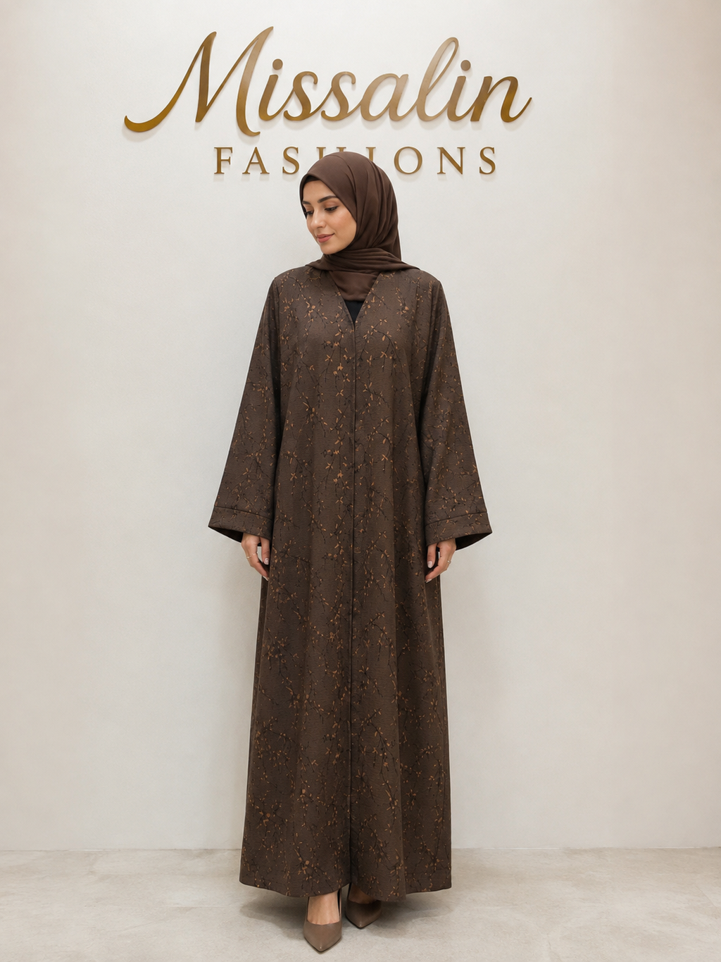79 AED | BROWN GOLDEN VINE ABAYA