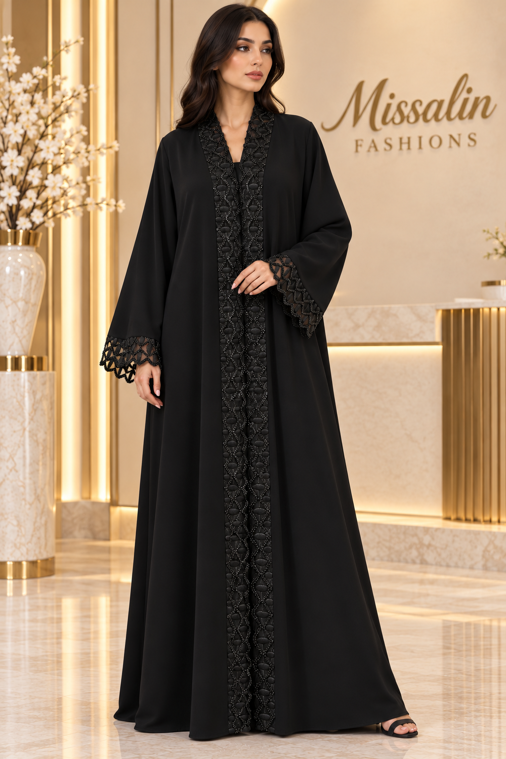 99 AED | BLACK BEADED LACE