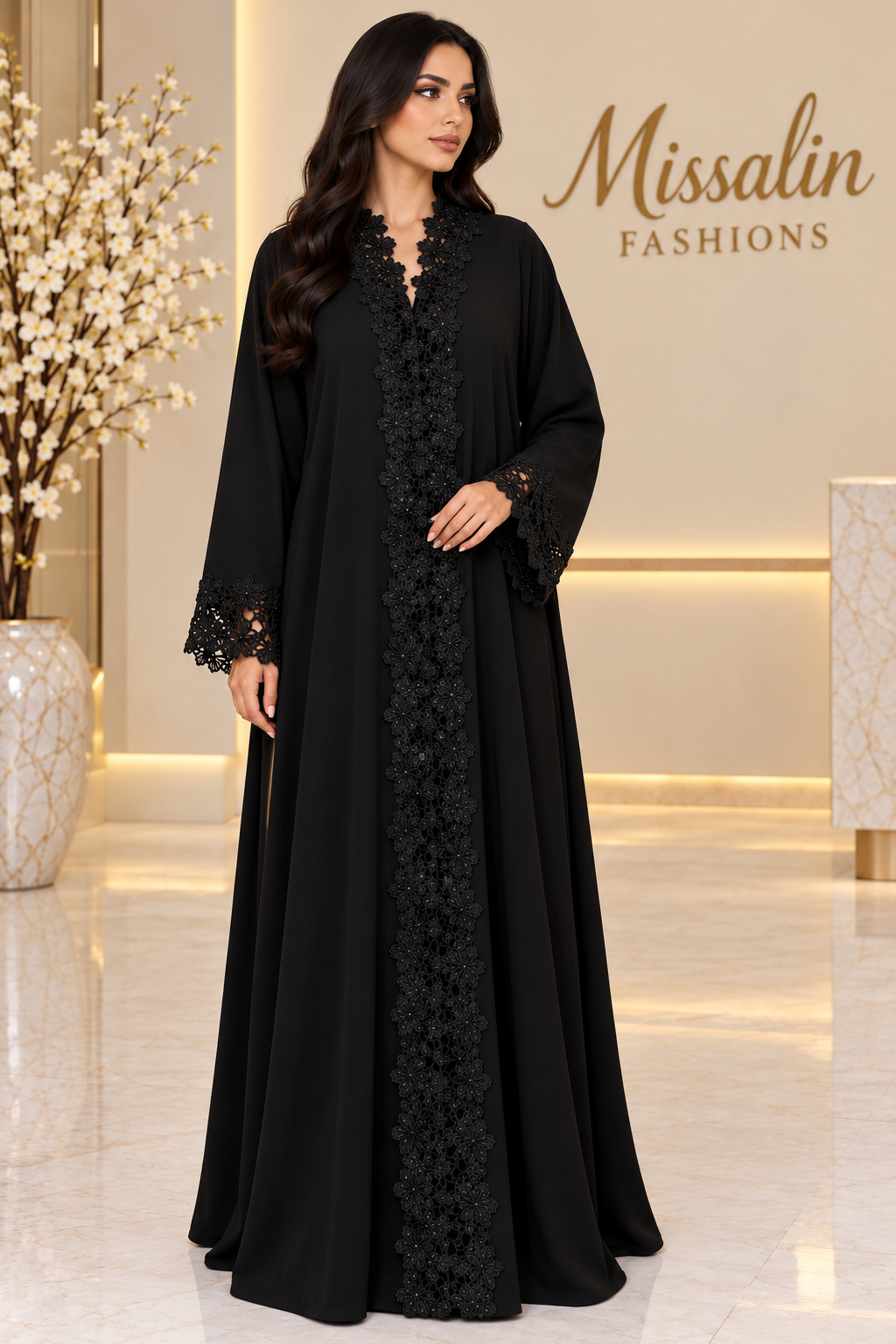 199 AED | BLACK BLOOM LACE