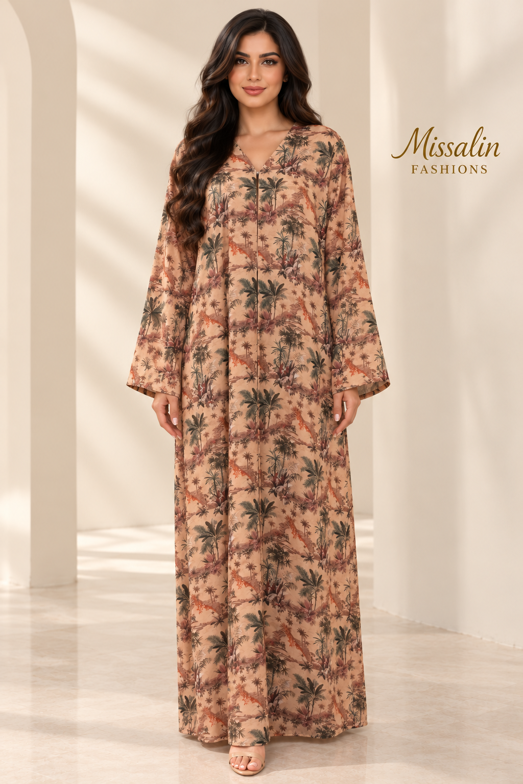 79 AED | PRINTED CHIFFON ABAYA