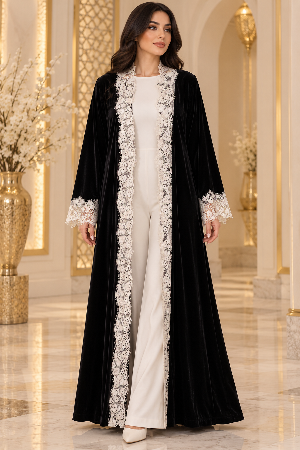 149 AED | VELVET LACE ABAYA