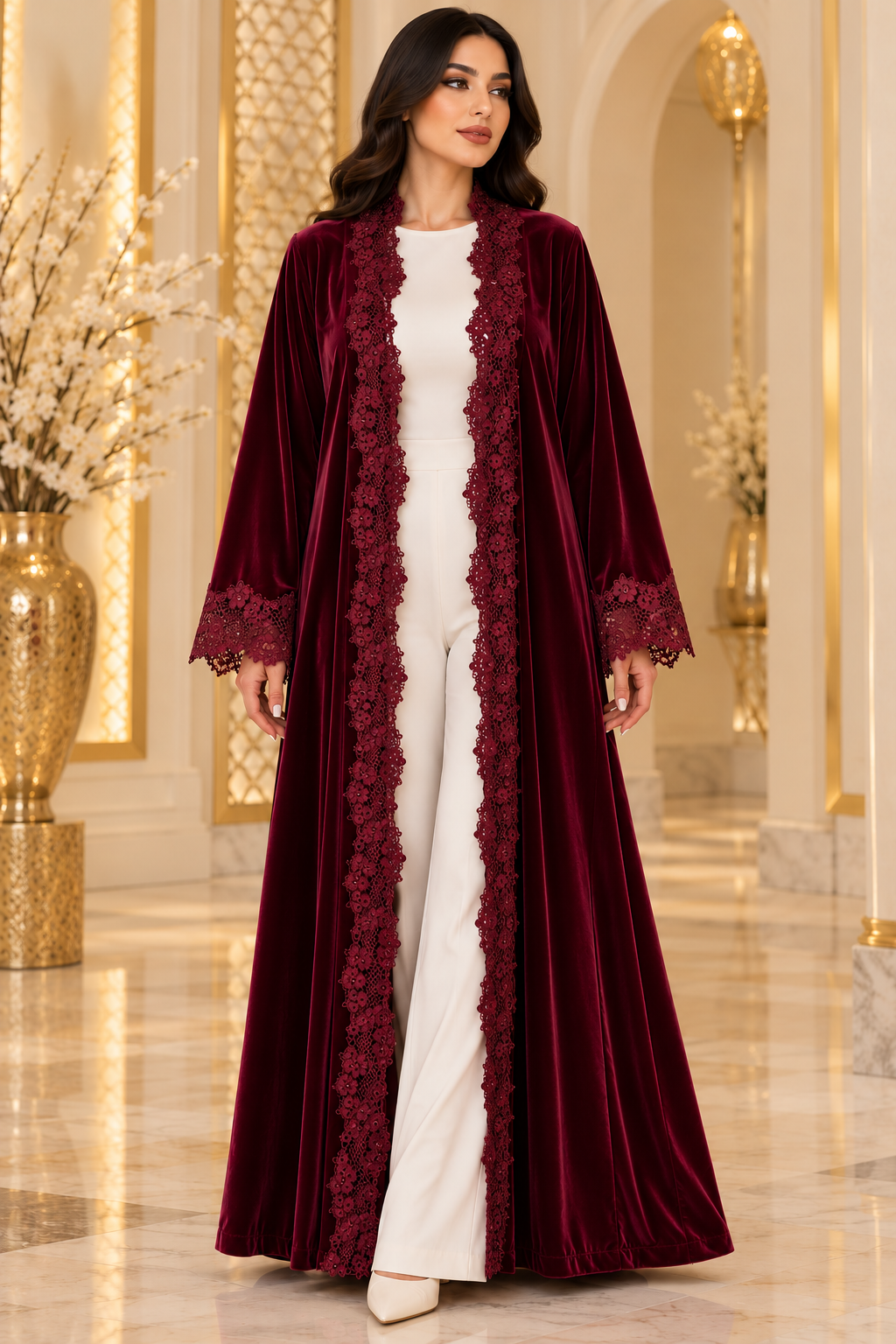 149 AED | VELVET LACE ABAYA
