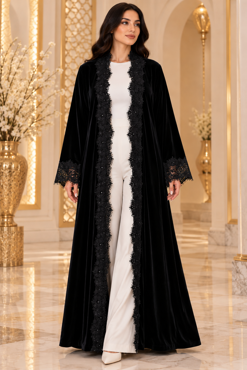 149 AED | VELVET LACE ABAYA