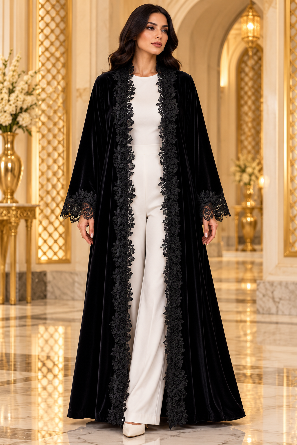 149 AED | VELVET LACE ABAYA